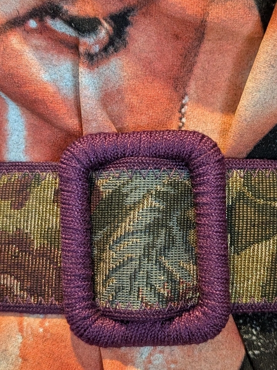 unreadable Accessories - Purple Floral Tapestry Botanical Waist Belt Fairycore Boho Accessories